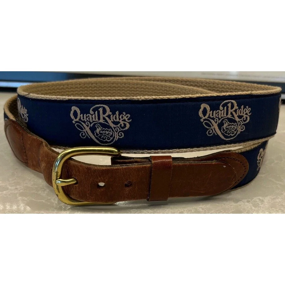 Quail Ridge - Leather Man Ltd. Leather Belt - Men's Size 40 - Golf Belt - Navy